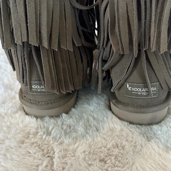 Koolaburra by UGG Fringe Suede Boots • Mocha - Picture 2 of 6